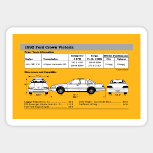 1992 FORD CROWN VICTORIA - technical data Sticker